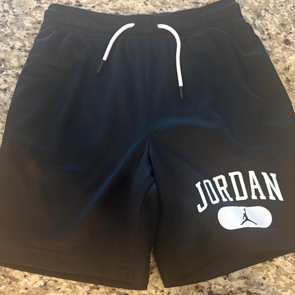 Jordan Black Mesh Shorts with White Accents
